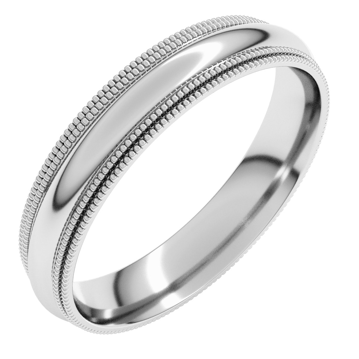 Double Milgrain Comfort-Fit Half Round Band