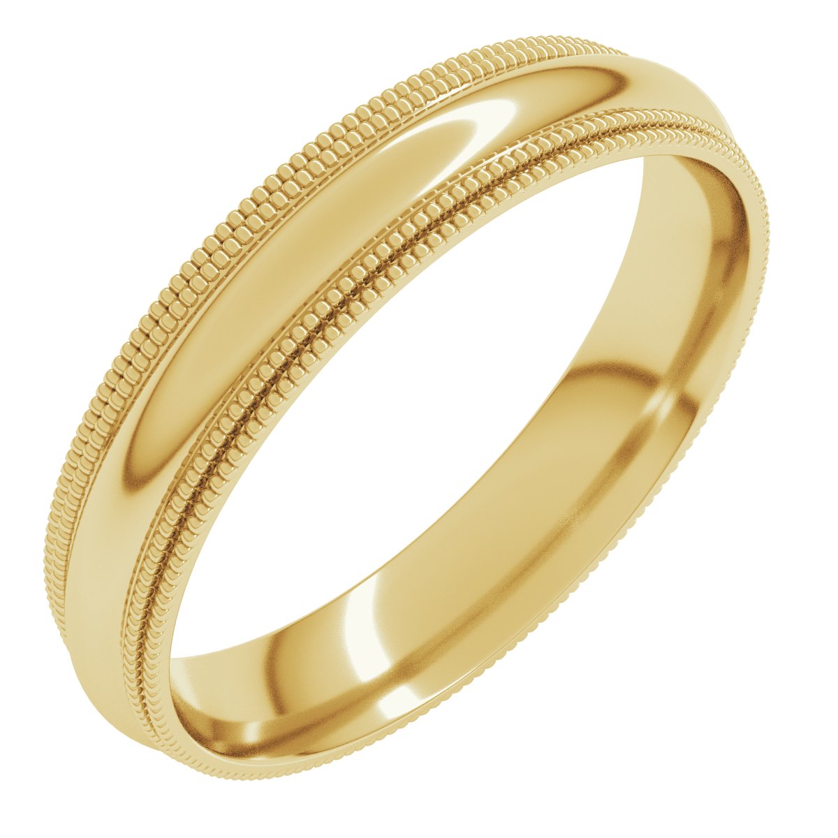 Double Milgrain Comfort-Fit Half Round Band Size 6