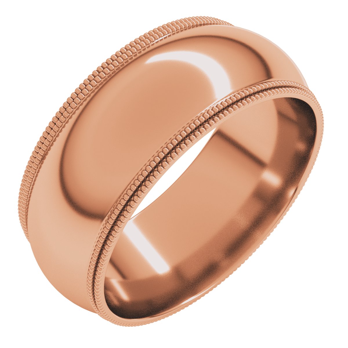 Double Milgrain Comfort-Fit Half Round Band Size 6