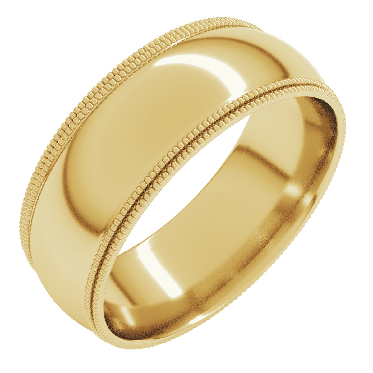 Double Milgrain Comfort-Fit Half Round Band Size 13