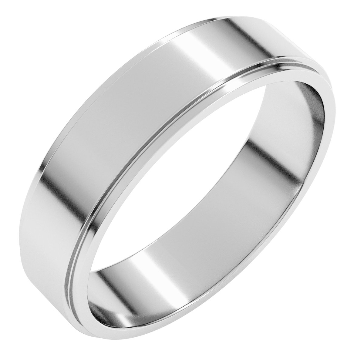 14K White 5.5 mm Flat Band