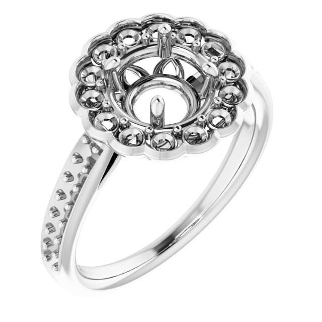 Round Accented Engagement Ring Mounting