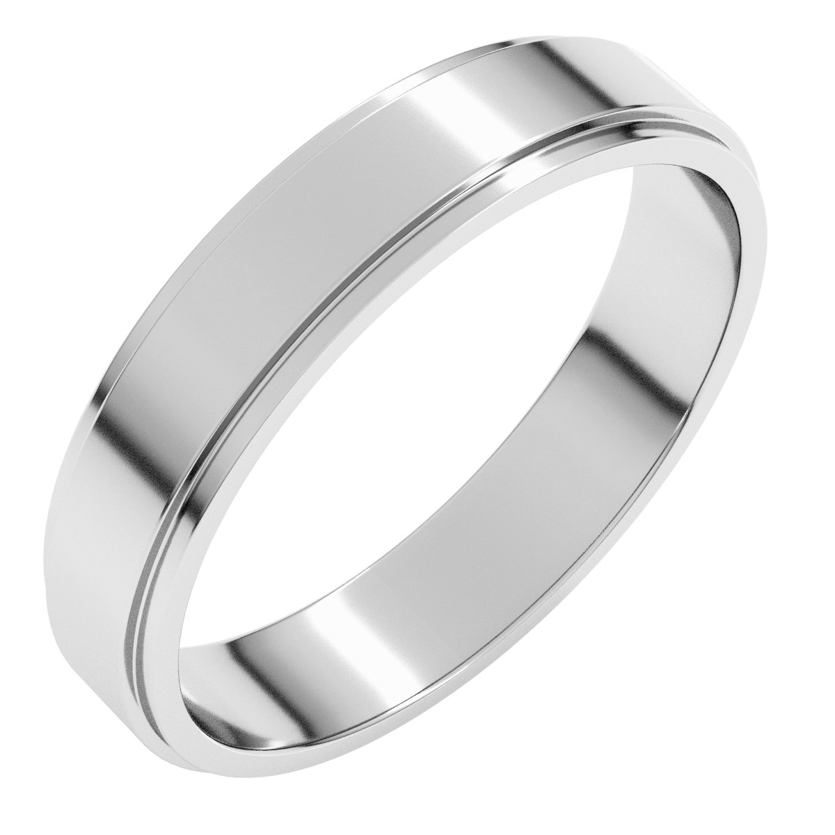 Palladium 4 mm Flat Edge Band Size 10