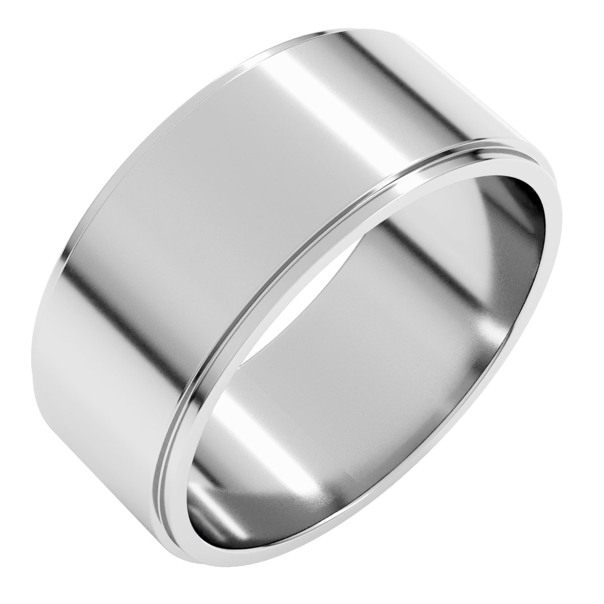 Palladium 8 mm Flat Edge Band Size 10