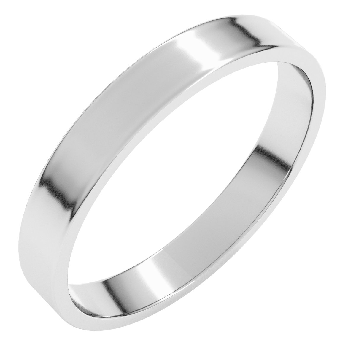 Sterling Silver 3 mm Flat Ultra-Light Band Size 4