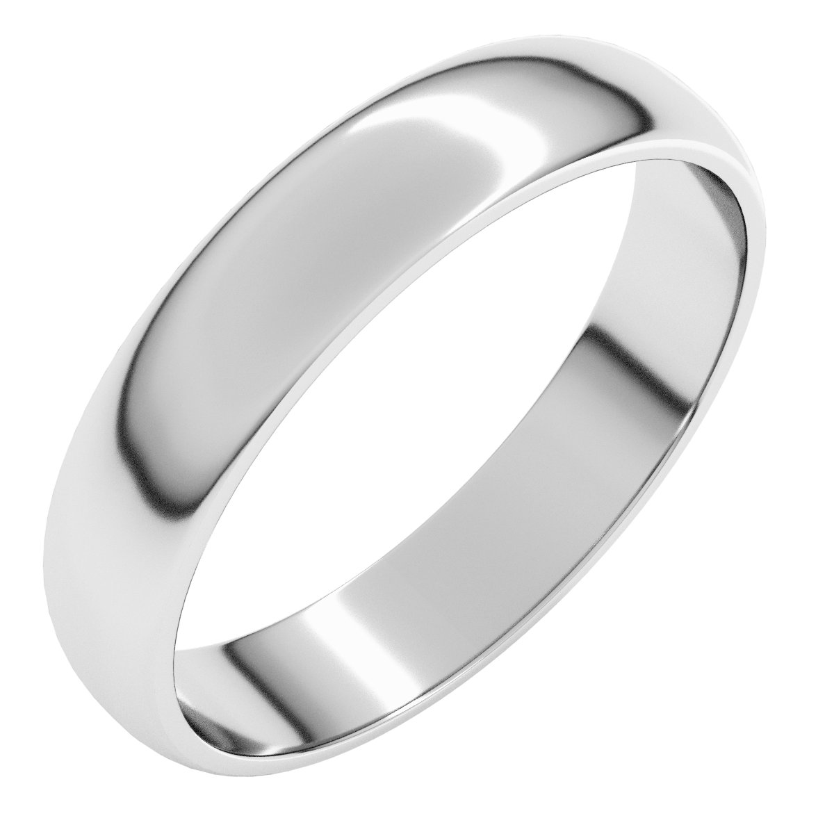 Sterling Silver 4 mm Half Round Light Band Size 5