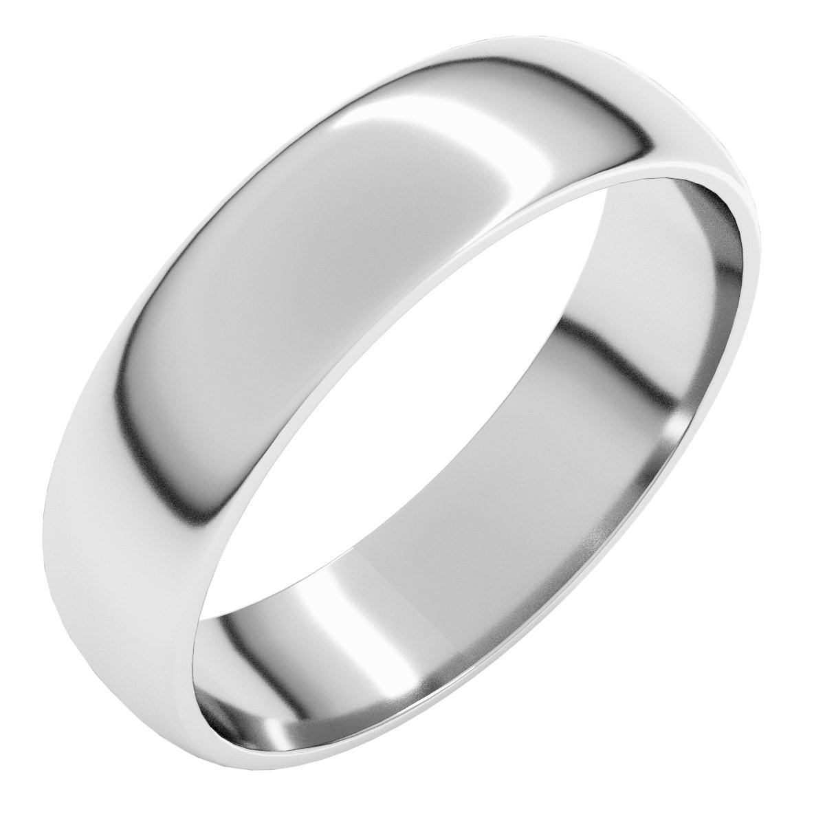 Sterling Silver 5 mm Half Round Light Band Size 5