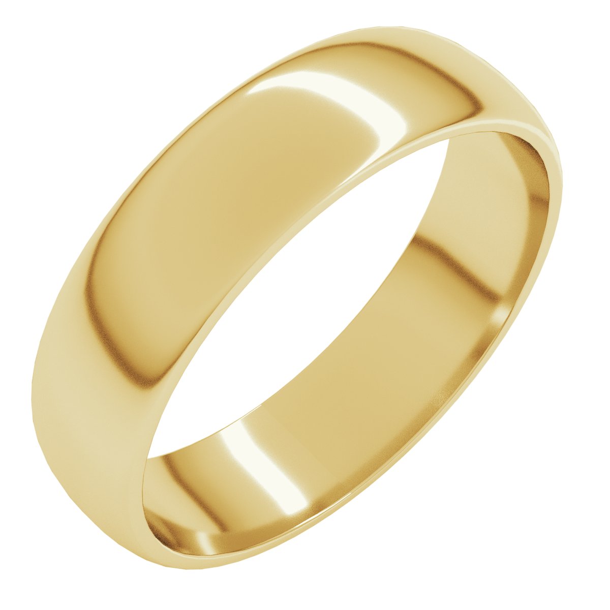 10K Yellow 5 mm Half Round Light Band Size 5