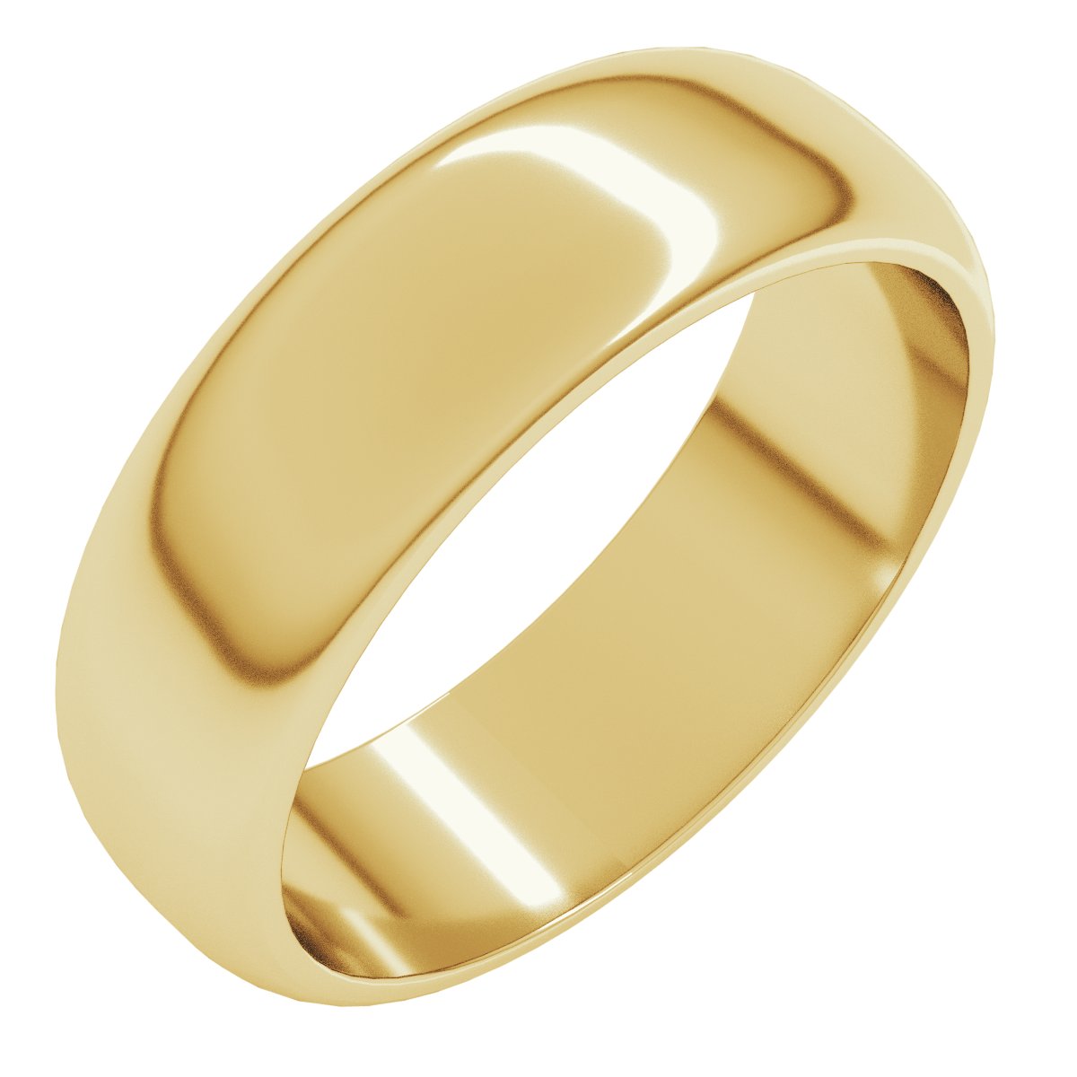 14K Yellow 6.5 mm Half Round Band Size 12.5