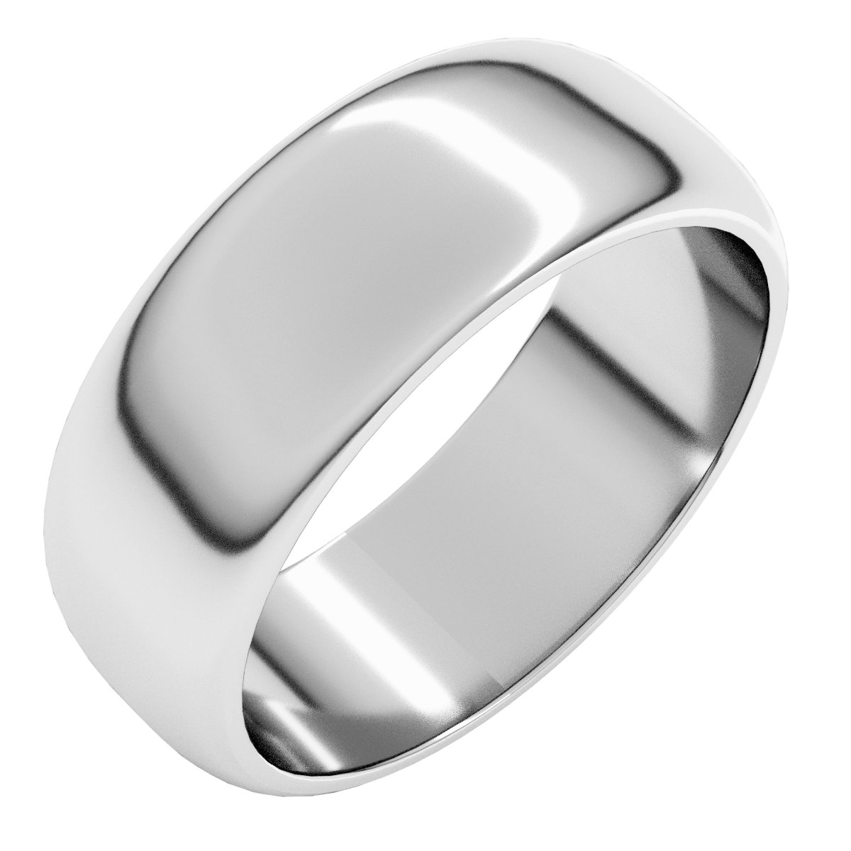 Continuum Sterling Silver 7 mm Half Round Band Size 11