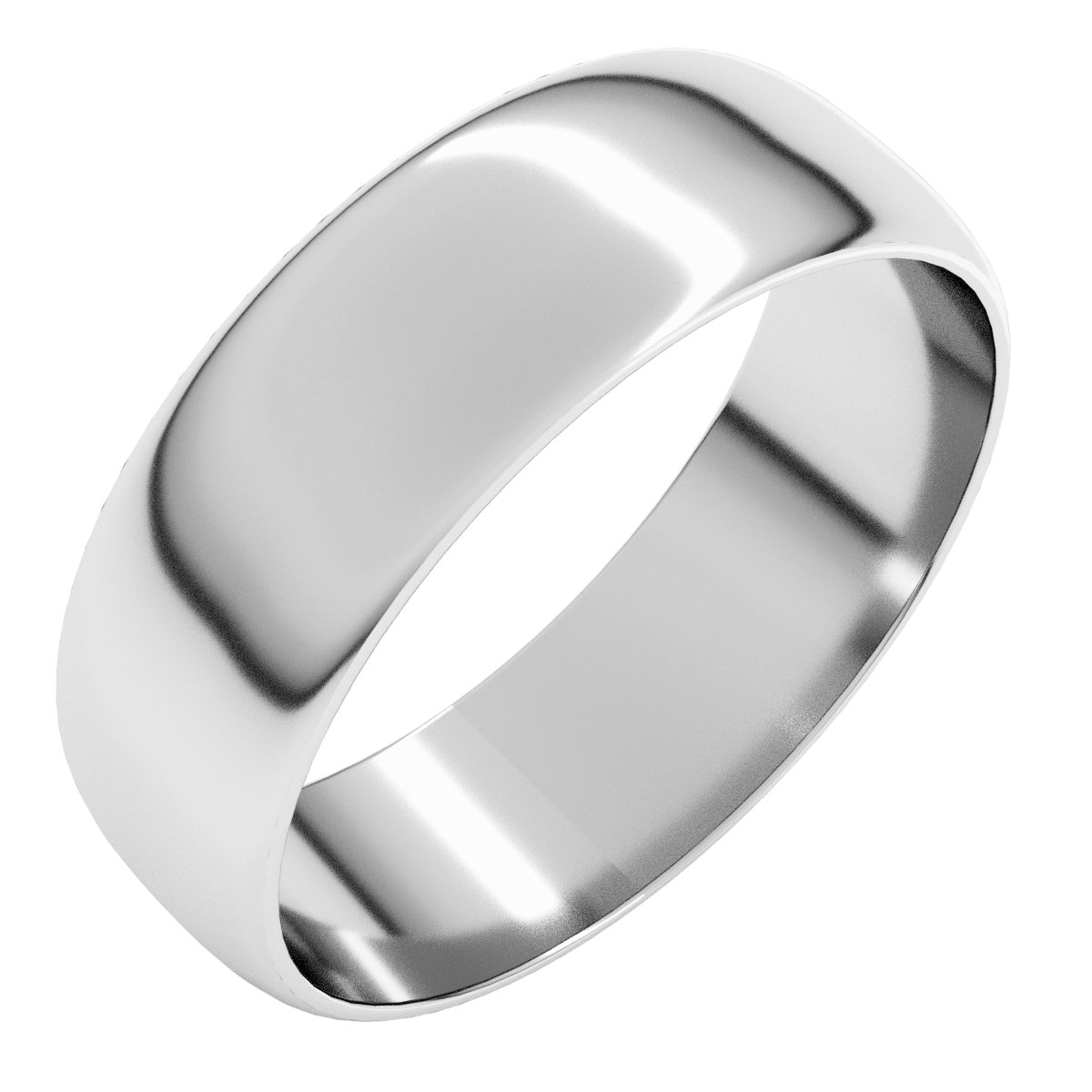 Sterling Silver 6 mm Half Round Ultra-Light Band Size 4