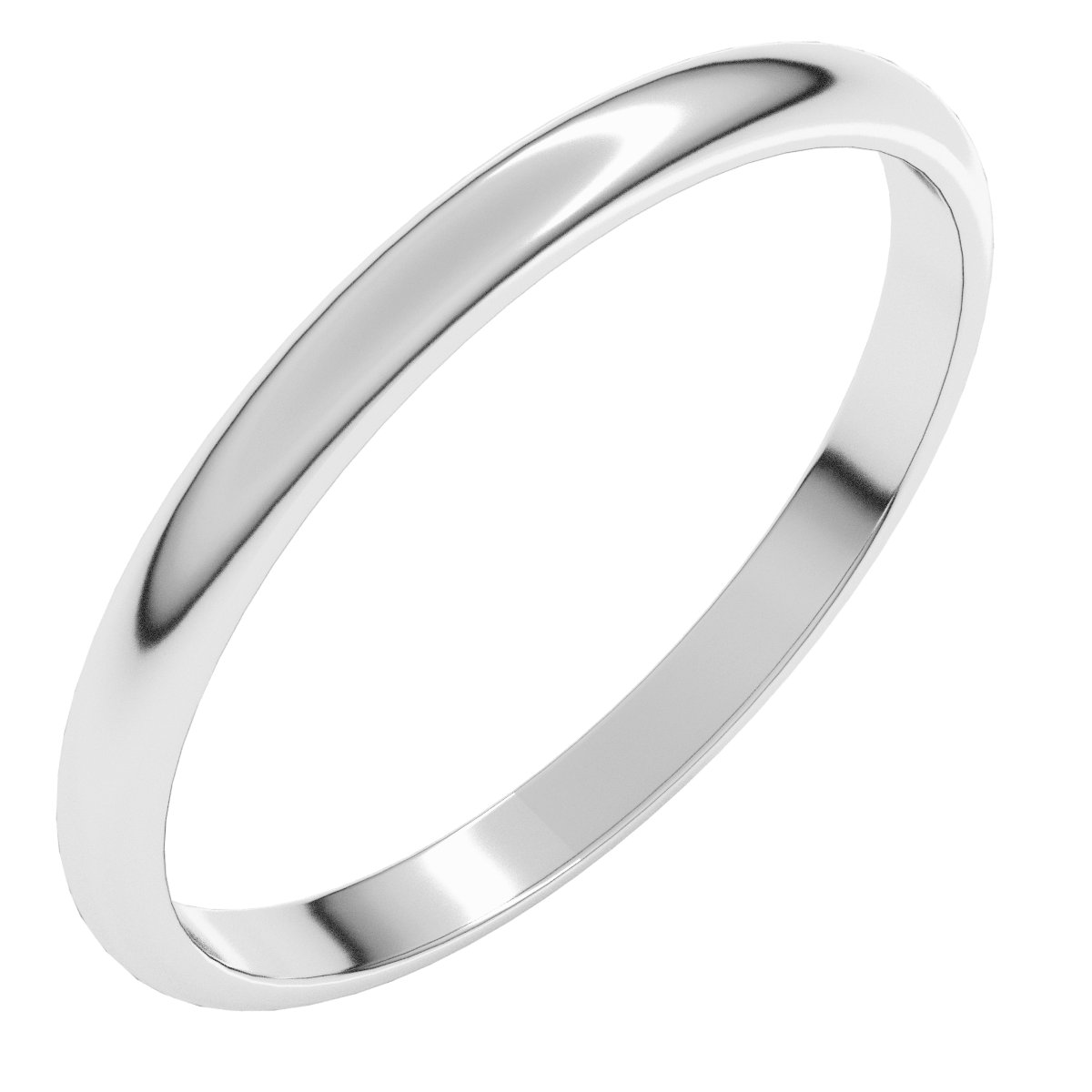 Continuum Sterling Silver 2 mm Half Round Light Band Size 5