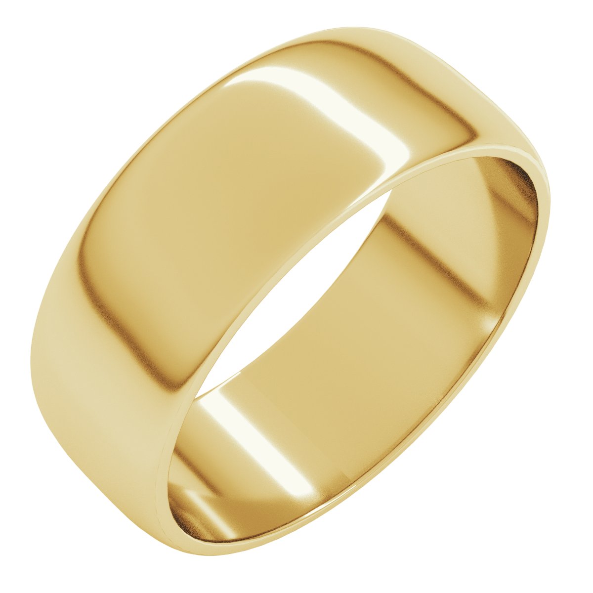 10K Yellow 7 mm Half Round Light Band Size 5