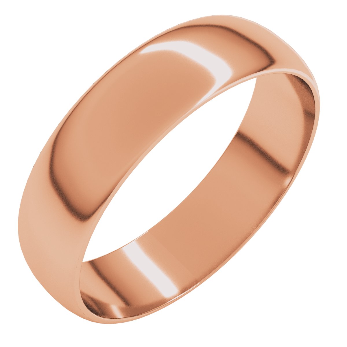 10K Rose 5 mm Half Round Ultra-Light Band Size 4