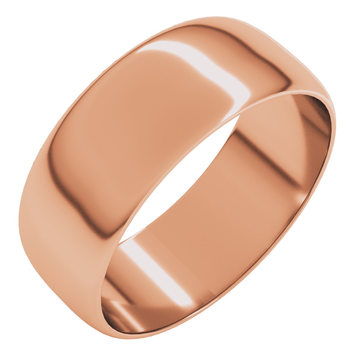 10K Rose 7 mm Half Round Ultra-Light Band Size 4