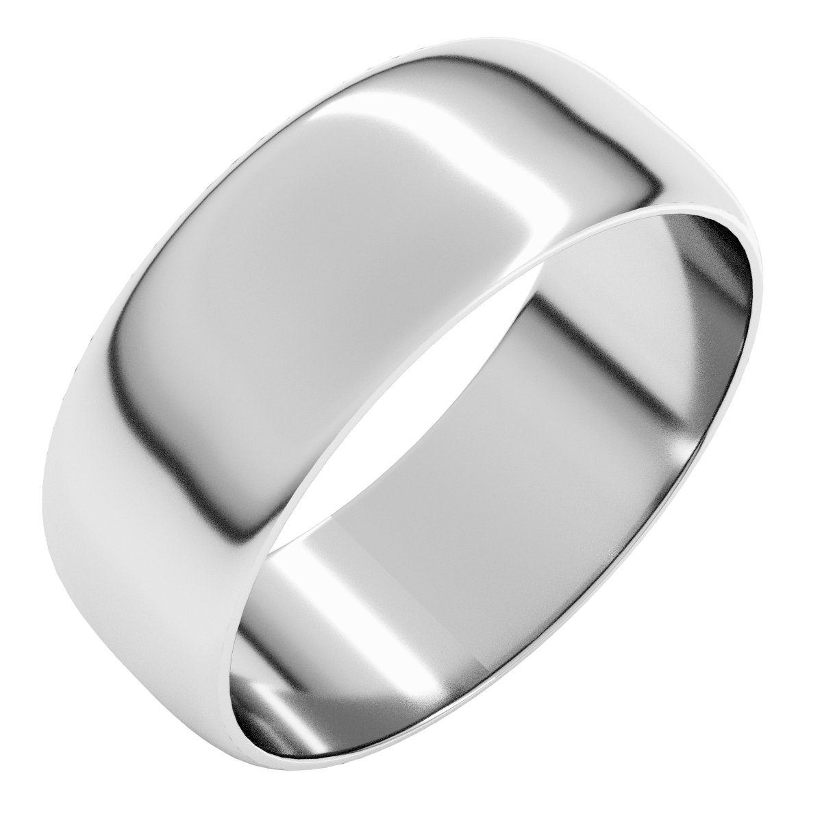 10K White 7 mm Half Round Ultra-Light Band Size 4
