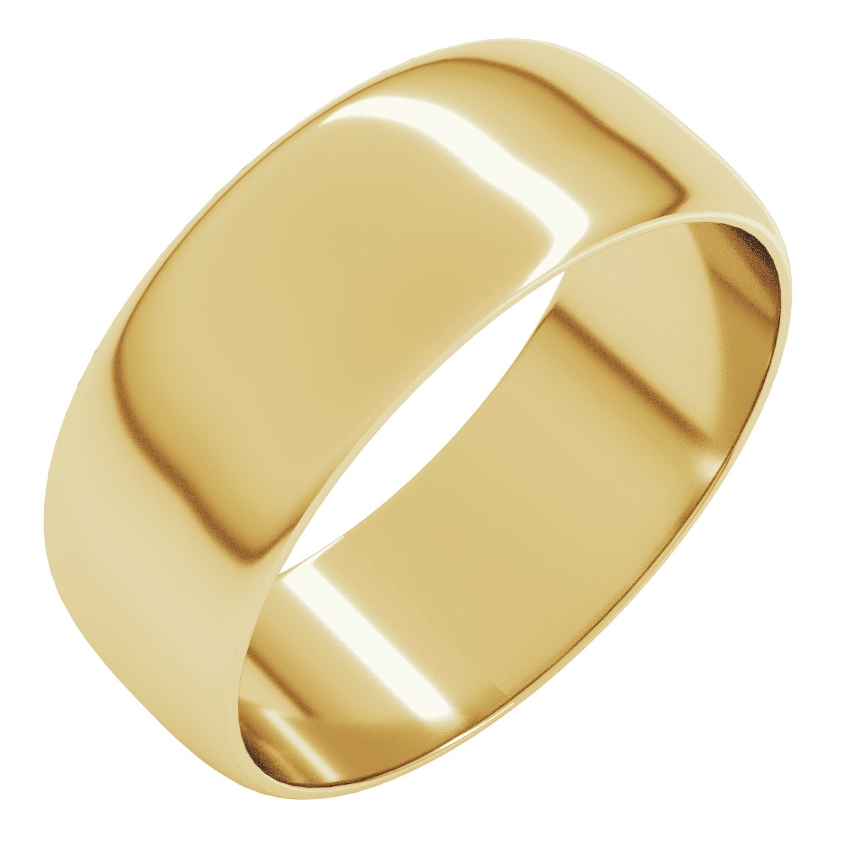 10K Yellow 7 mm Half Round Ultra-Light Band Size 4
