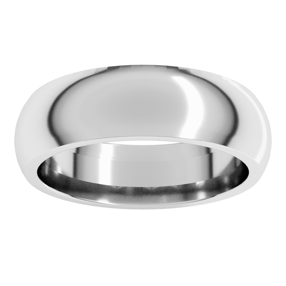 14K White 6 mm Comfort-Fit Half Round Band Size 10 | Stuller
