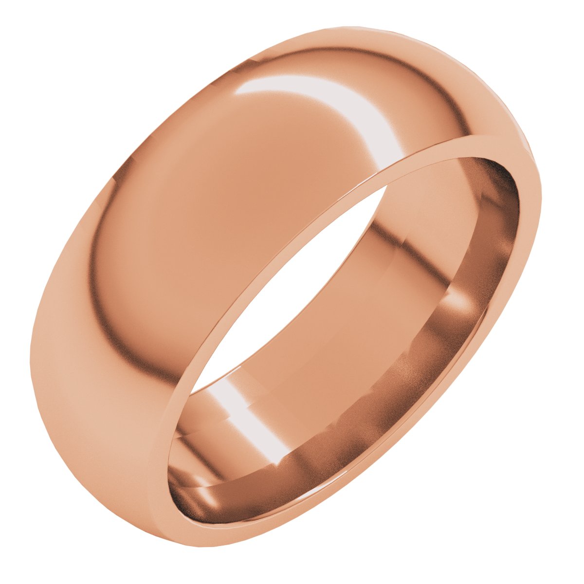 14K Rose 5.5 mm Half Round Comfort Fit Band Size 7.5