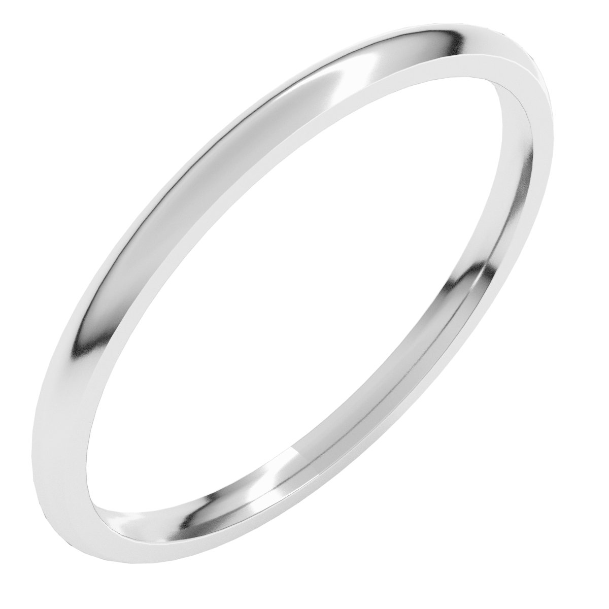 Palladium 1.5 mm Half Round Comfort Fit Light Band Size 5