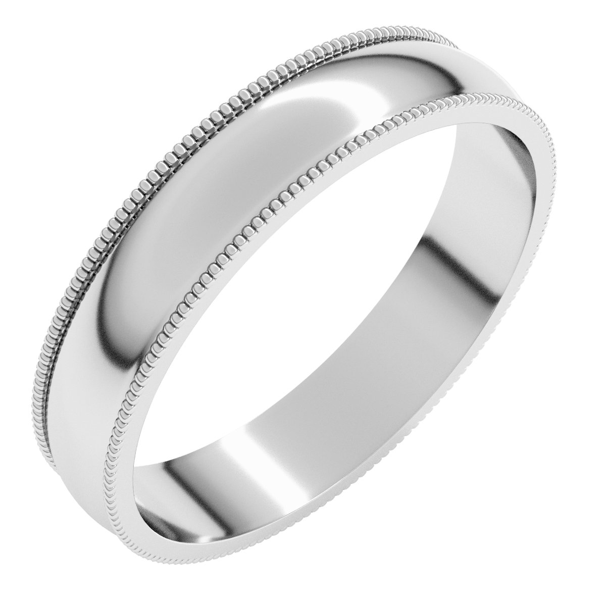 Lightweight Milgrain Half Round Band Size 9.5