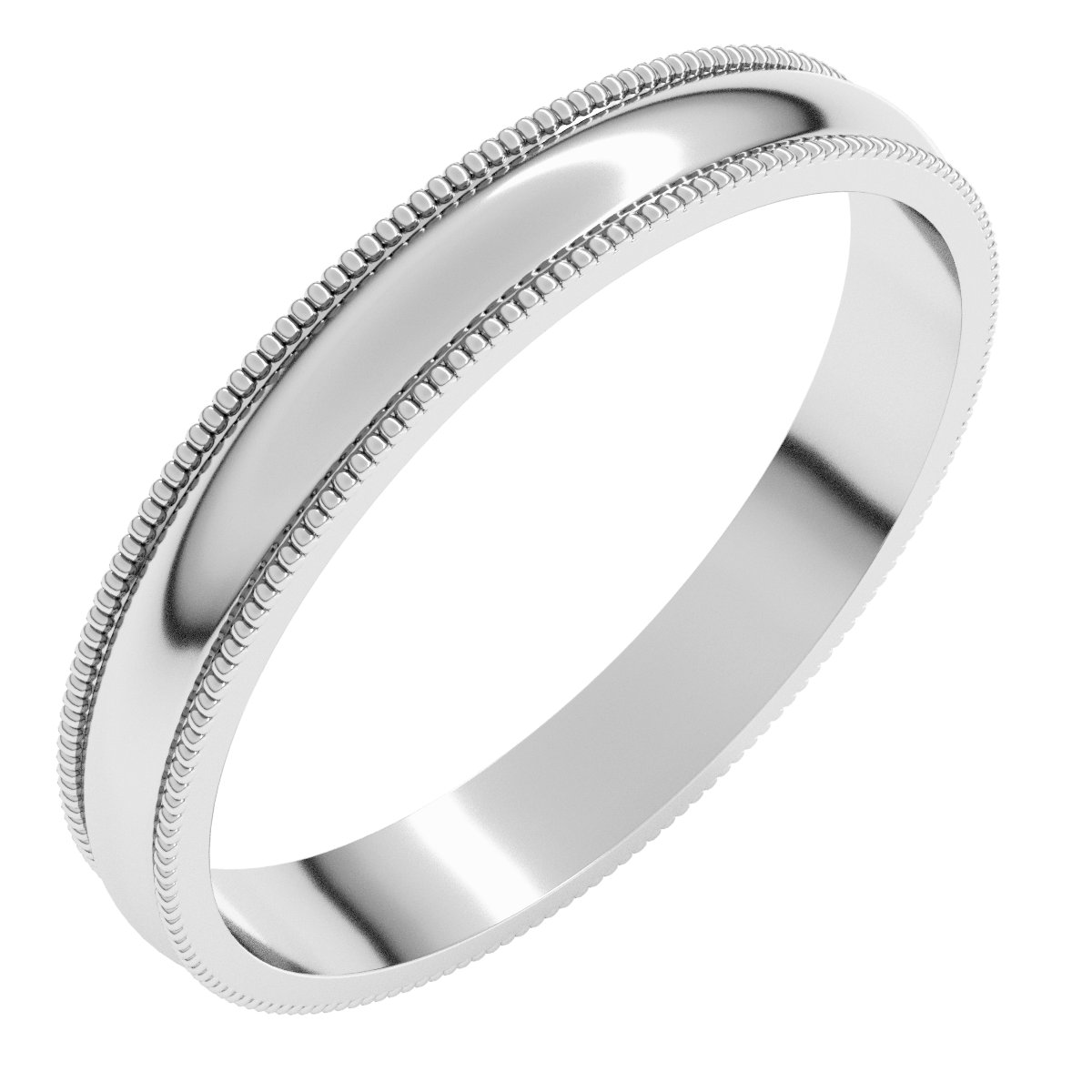 Lightweight Milgrain Half Round Band