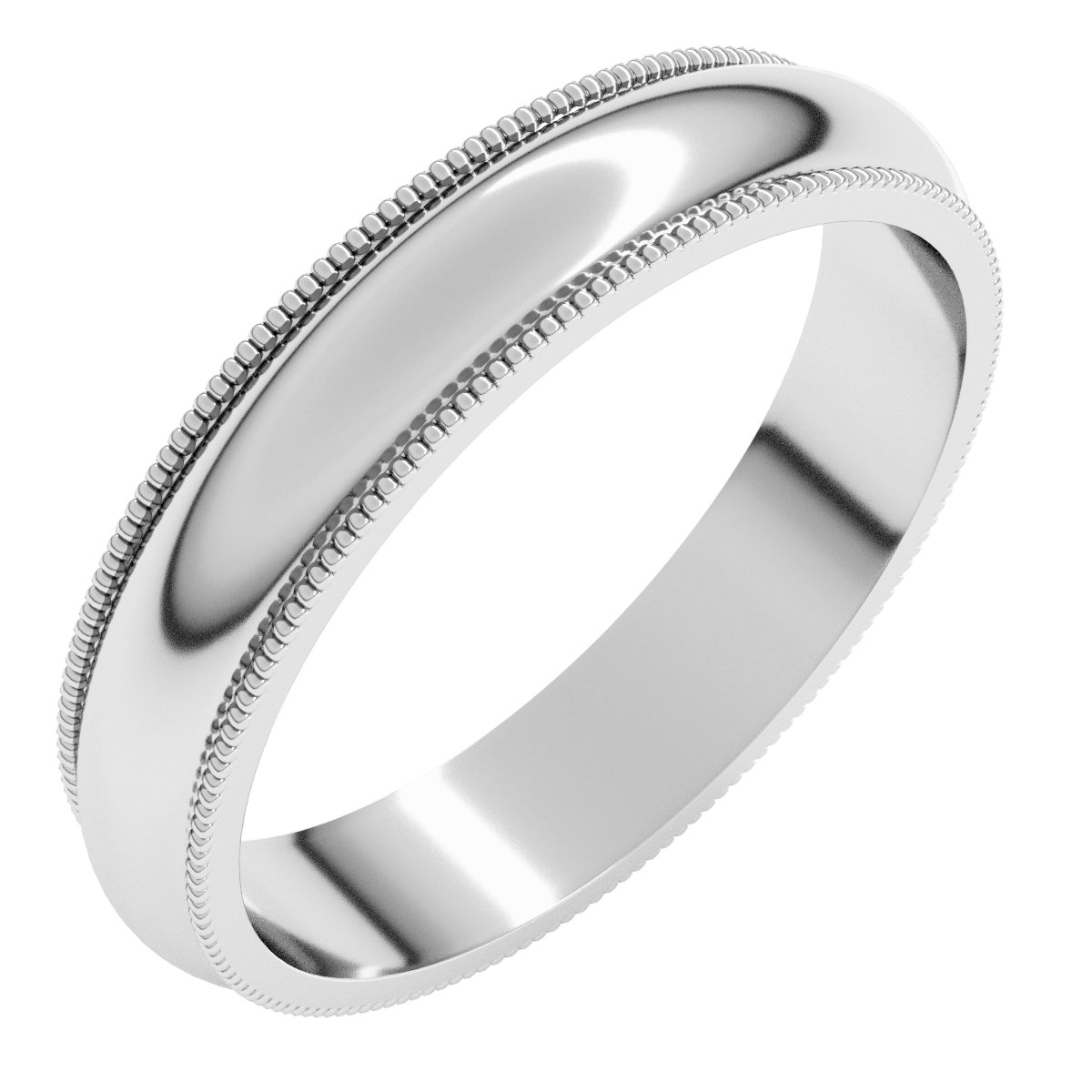 Palladium 4 mm Milgrain Half Round Band Size 6