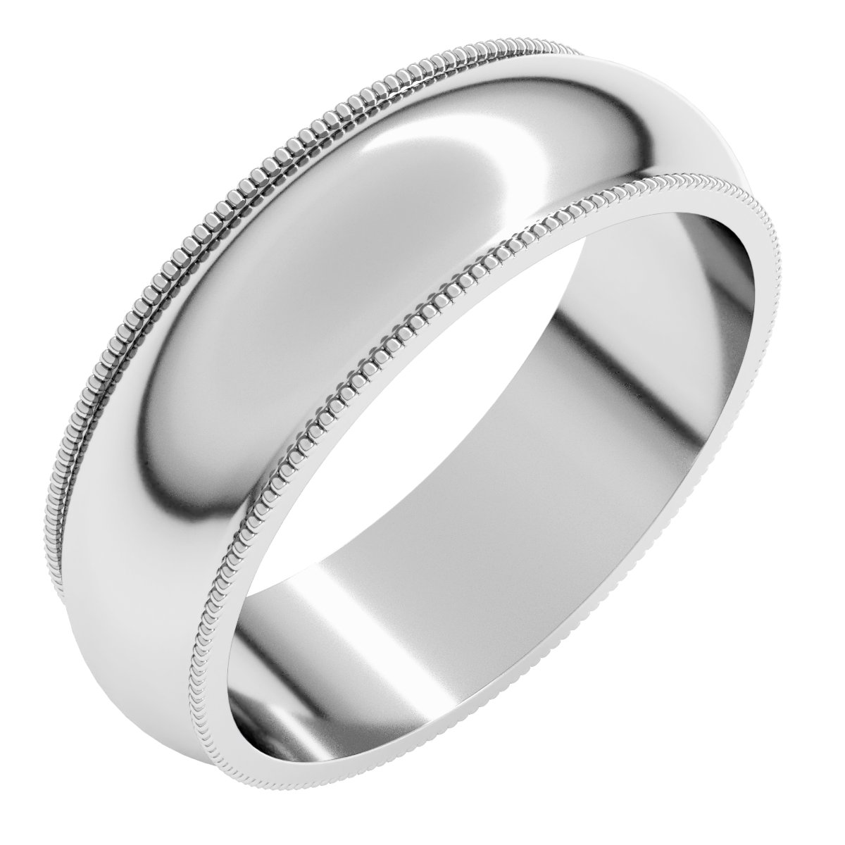 Palladium 6 mm Milgrain Half Round Band Size 6
