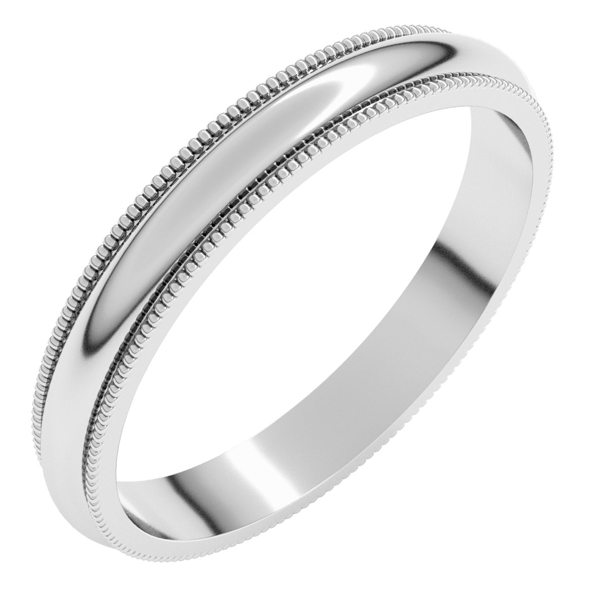 Palladium 3 mm Milgrain Half Round Band Size 6