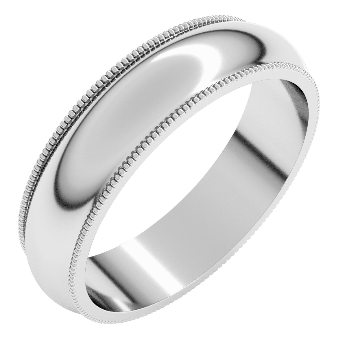 Palladium 5 mm Milgrain Half Round Band Size 6
