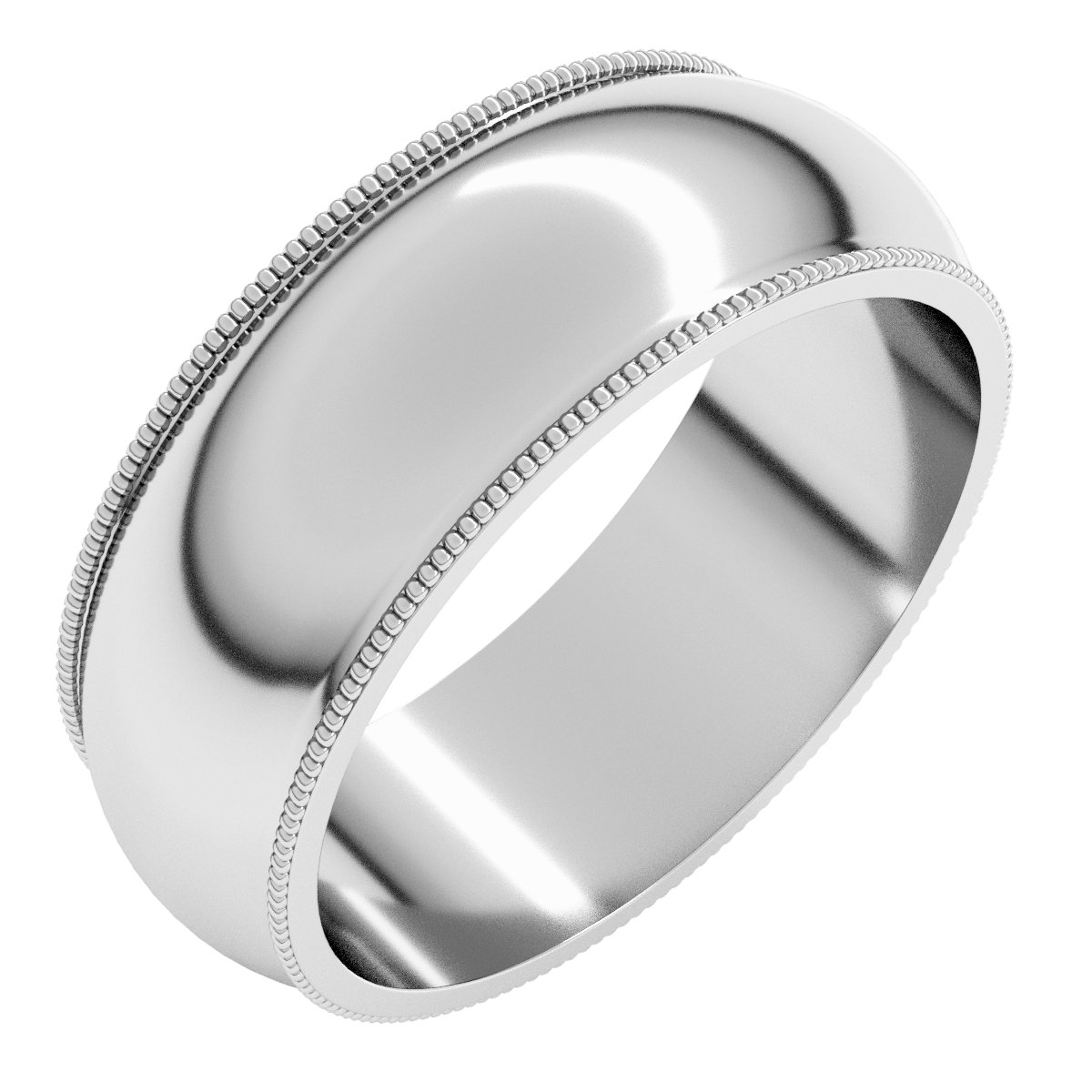 Palladium 7 mm Milgrain Half Round Band Size 7
