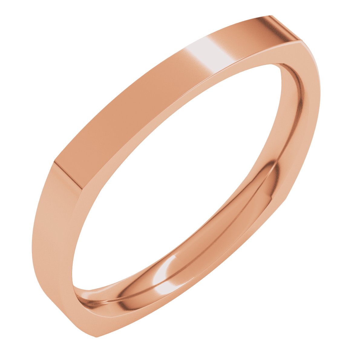 10K Rose 2.5 mm Square Comfort Fit Band Size 5