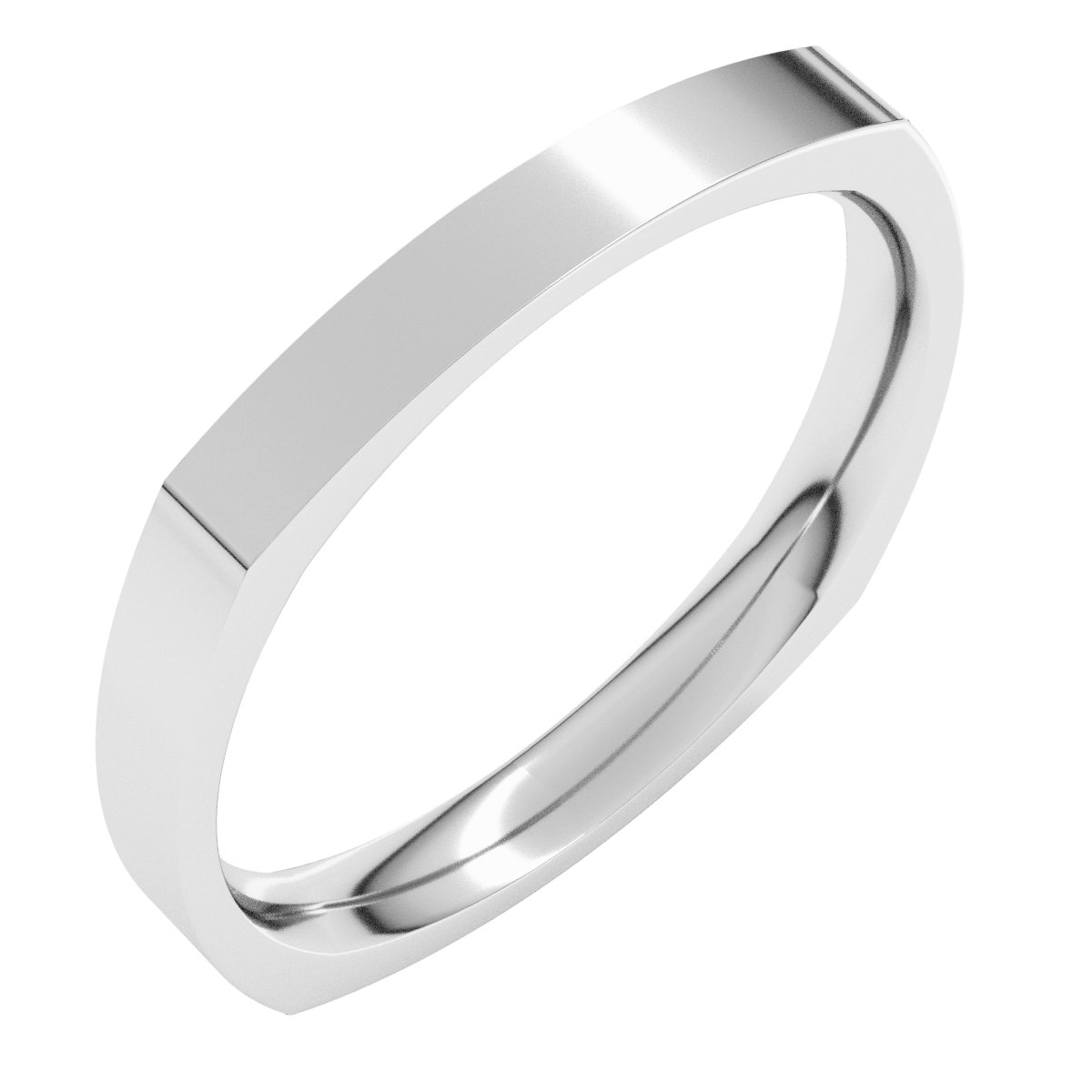 Sterling Silver 2.5 mm Square Comfort Fit Band Size 6