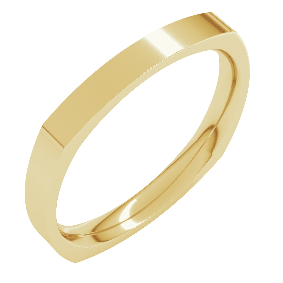 10K Yellow 2.5 mm Square Comfort Fit Band Size 6.5