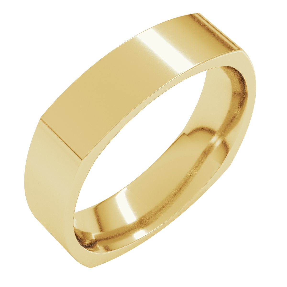 10K Yellow 5 mm Square Comfort Fit Band Size 7.5
