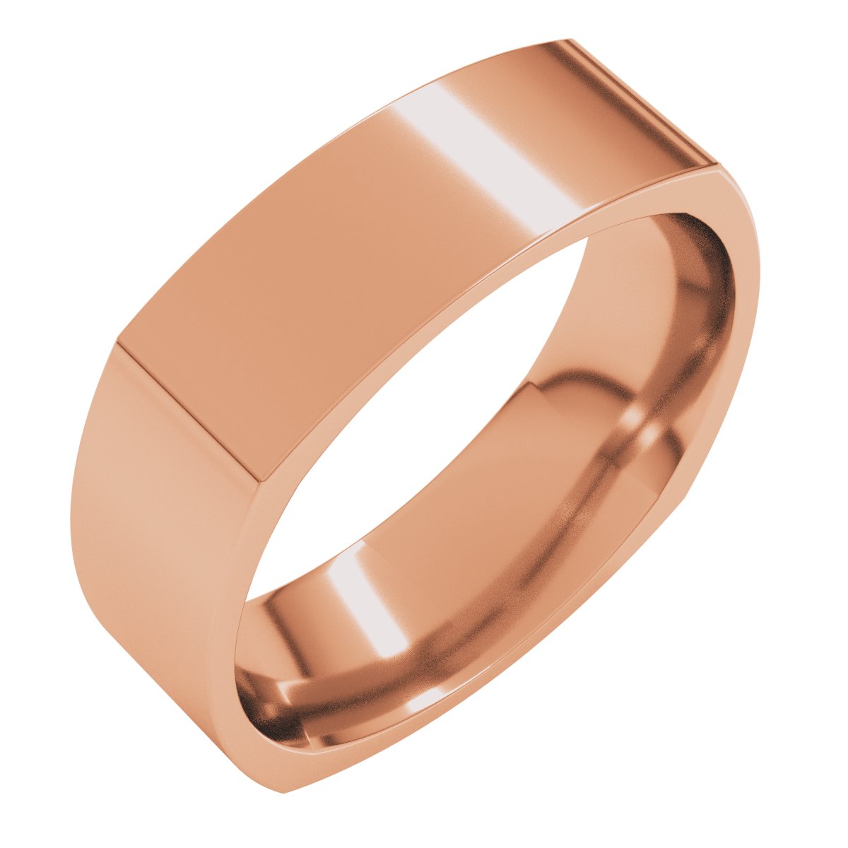 10K Rose 6 mm Square Comfort Fit Band Size 8.5