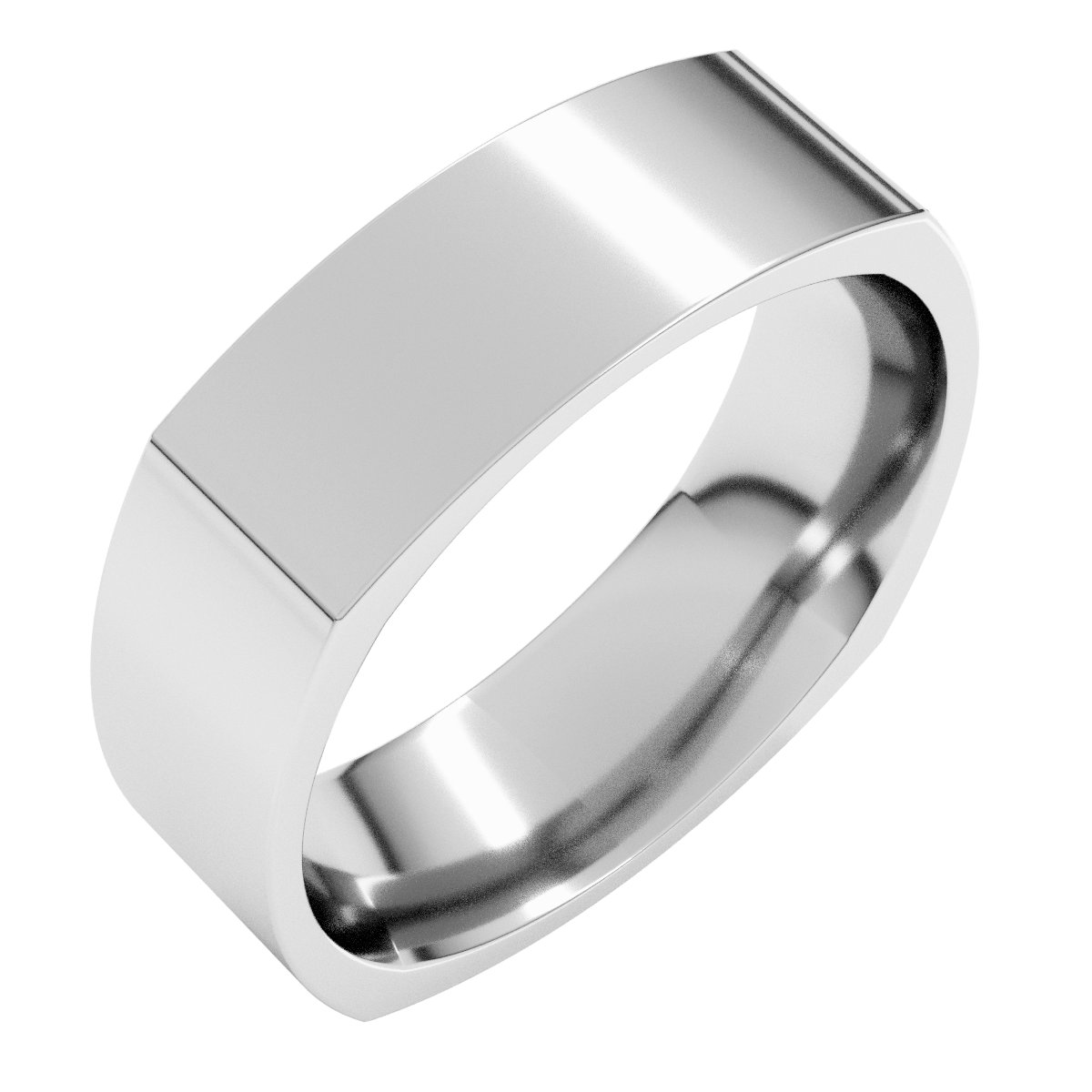 Sterling Silver 6 mm Square Comfort Fit Band Size 5