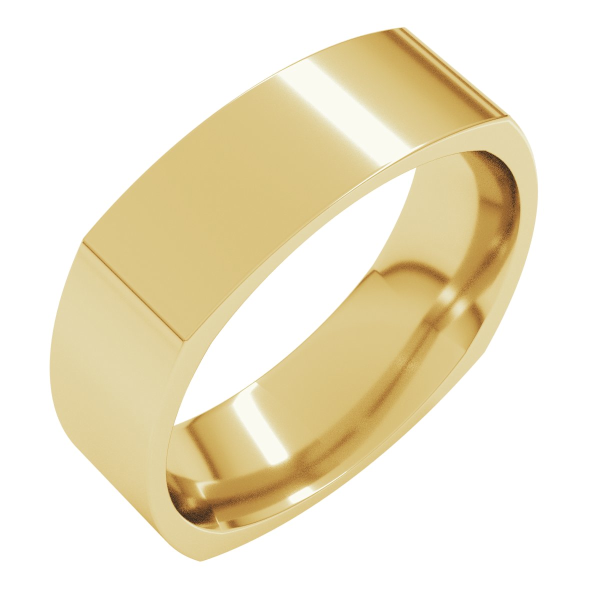 10K Yellow 6 mm Square Comfort Fit Band Size 7.5