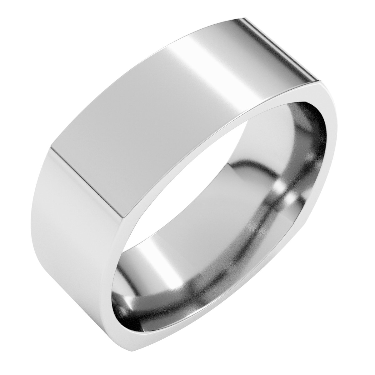 Sterling Silver 7 mm Square Comfort Fit Band Size 7