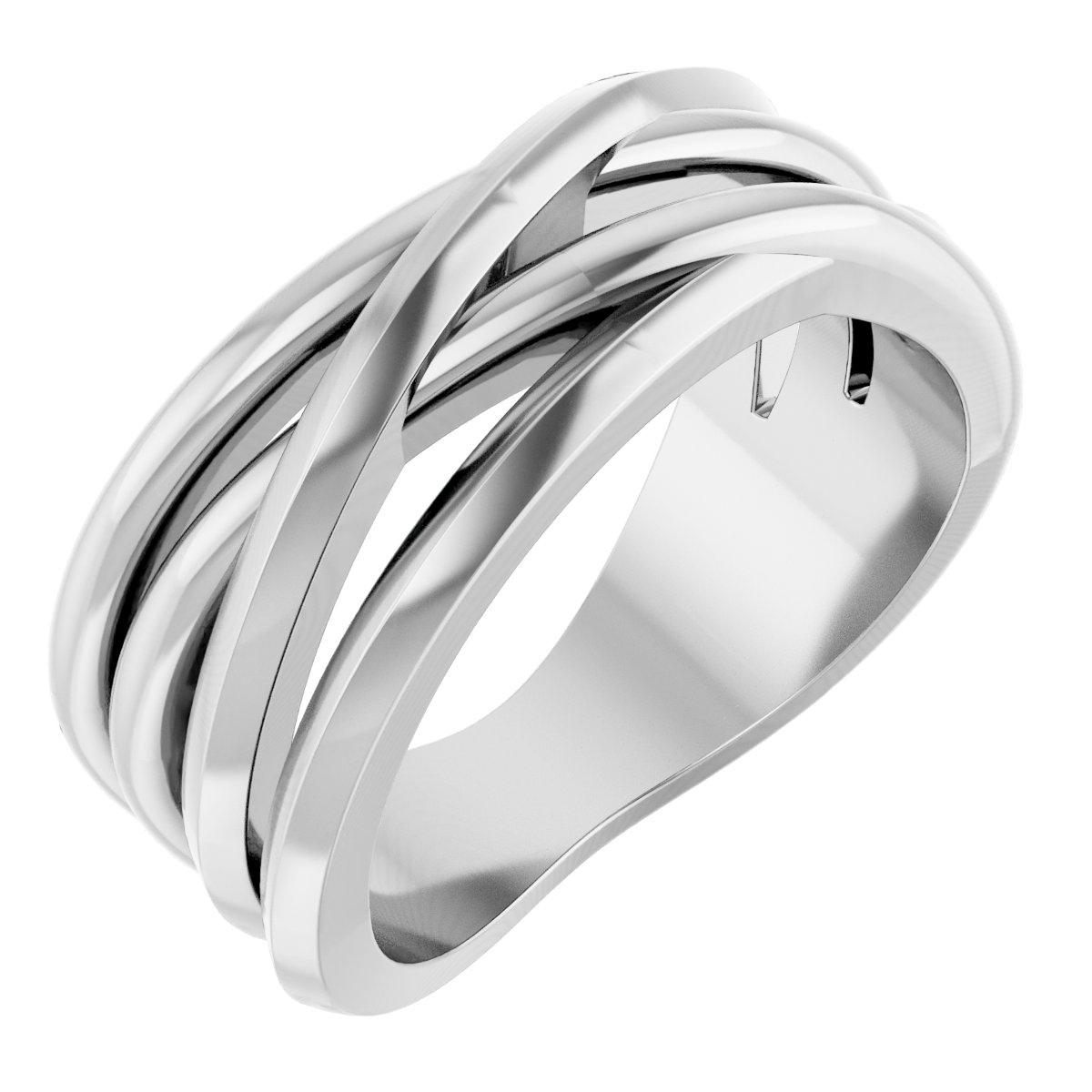 14K White Negative Space Freeform Ring