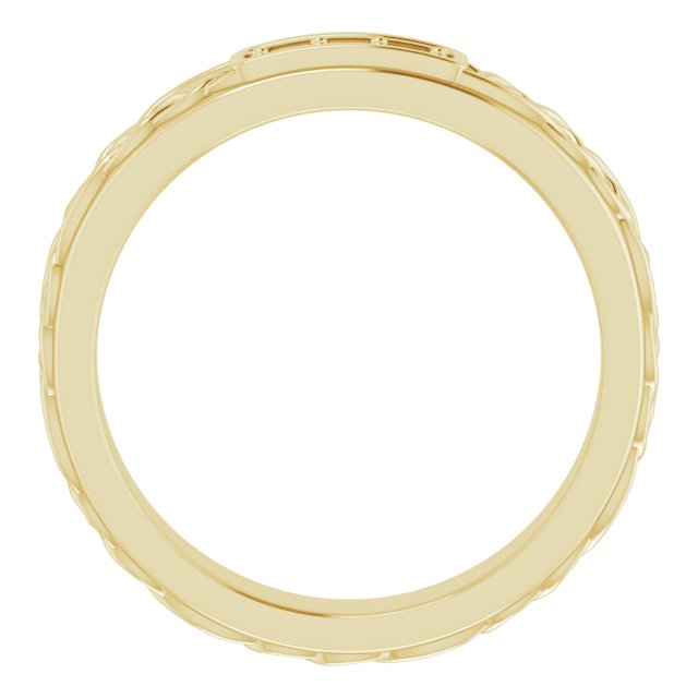 Alternative view of 1/10 CTW Natural Diamond Celtic-Inspired Band – 14K Yellow Gold