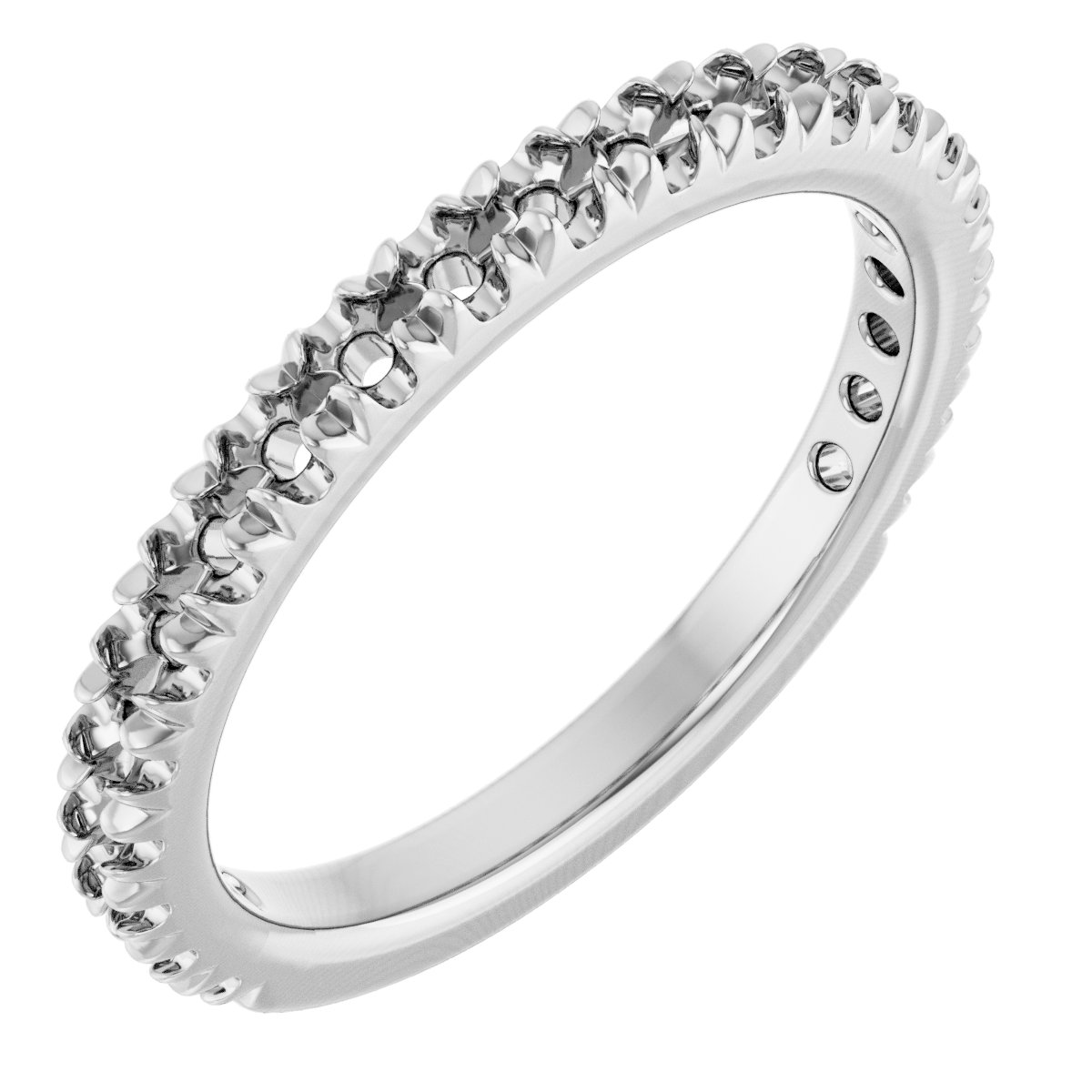 Platinum 5/8 CTW Natural Diamond French-Set Anniversary Band