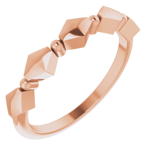 14K Rose Geometric Stackable Ring