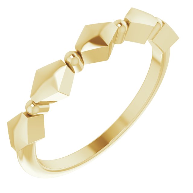 14K Yellow Geometric Stackable Ring