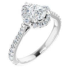 French-Set Halo-Style Engagement Ring