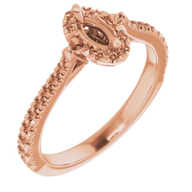 Claw-Prong French-Set Halo-Style Engagement Ring