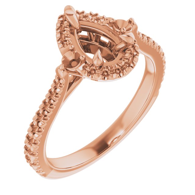Claw-Prong French-Set Halo-Style Engagement Ring