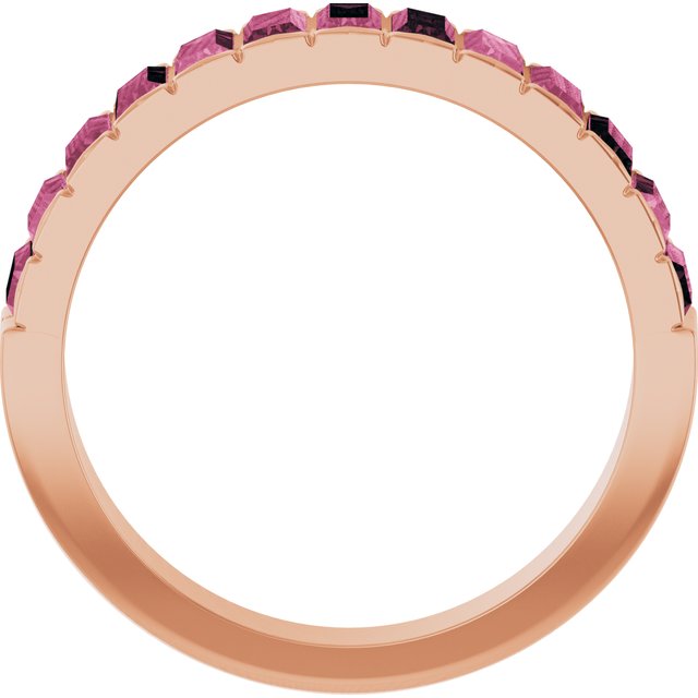 14K Rose Natural Pink Tourmaline Channel-Set Ring