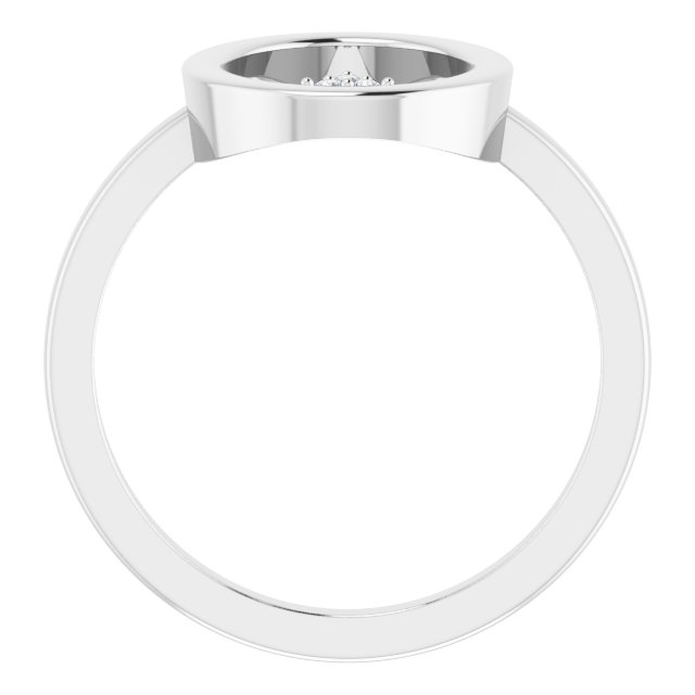 14K White .01 CTW Natural Diamond Open Circle Cluster Ring