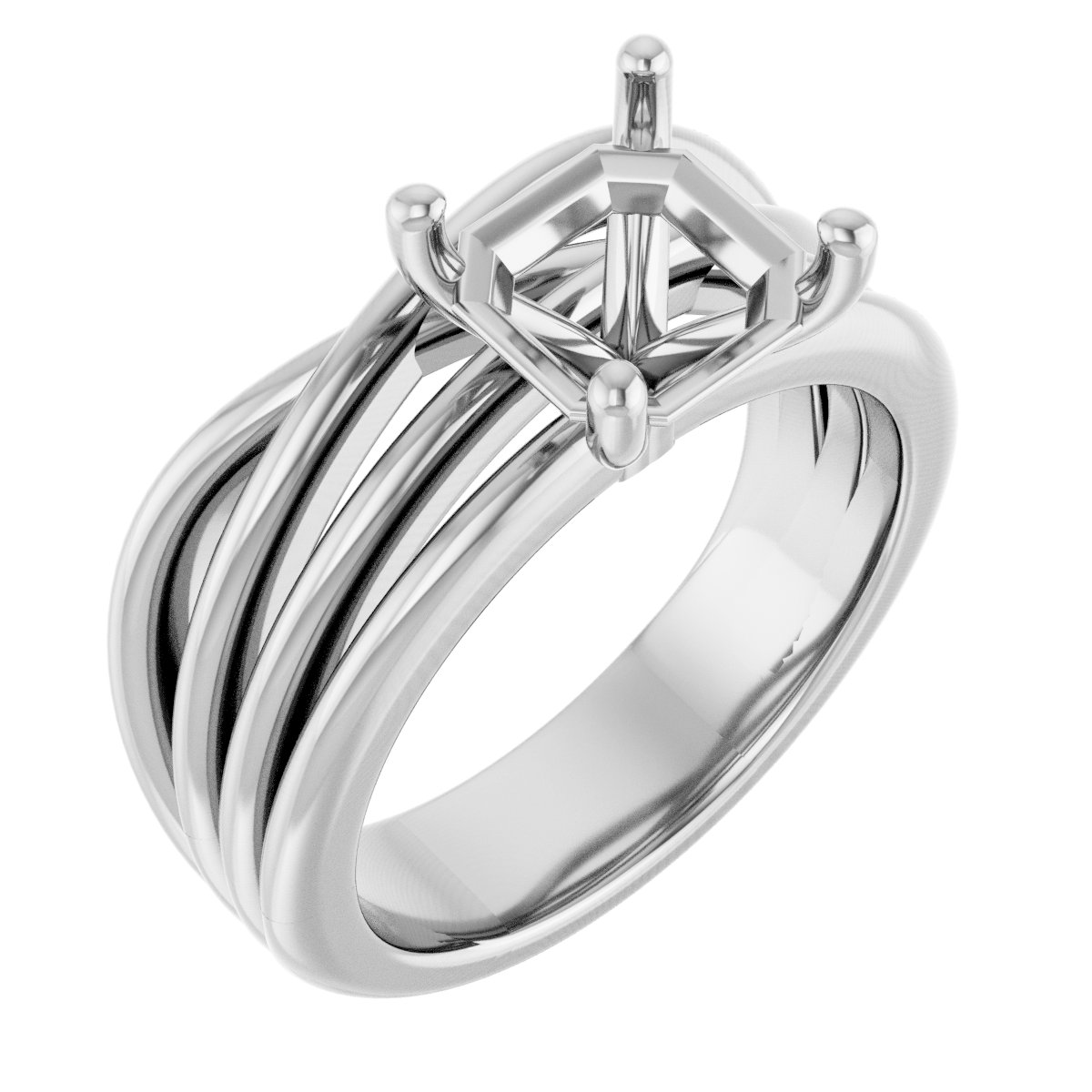 Solitaire Asymmetric Engagement Ring